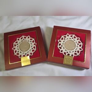 Lenox Holiday Snow Light Votive Candle Holders- Set Of 2